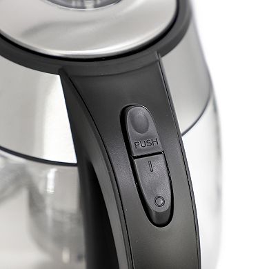 MegaChef 1.8-lt. Glass & Stainless Steel Electric Tea Kettle with Tea Infuser