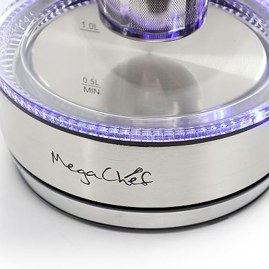 MegaChef 1.8-lt. Glass & Stainless Steel Electric Tea Kettle with Tea Infuser