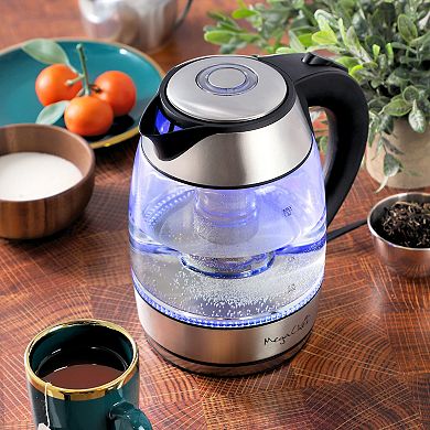 MegaChef 1.8-lt. Glass & Stainless Steel Electric Tea Kettle with Tea Infuser