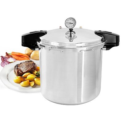 MegaChef 24 qt. Large Capacity Aluminum Stovetop Pressure Cooker Canner