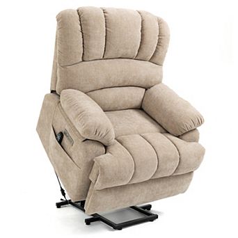 Merax Chenille Power Lift Recliner Chair With 8-point Vibration Massage And Lumbar Heating