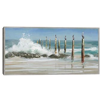 Perched by the Sea Framed Printed Canvas Wall Art