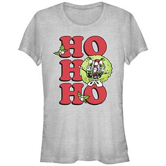 Juniors' Dr. Seuss The Cat In The Hat Ho Ho Ho Fitted Graphic Tee