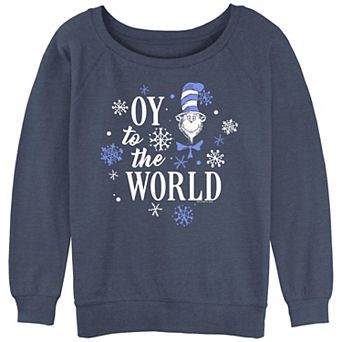 Juniors' Dr. Seuss The Cat In The Hat Oy To The World Graphic Pullover