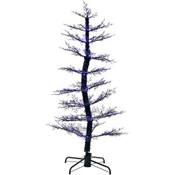 Haunted Hill 5-ft. Dancing Halloween Artificial Tree with Purple LED Lights & Sound