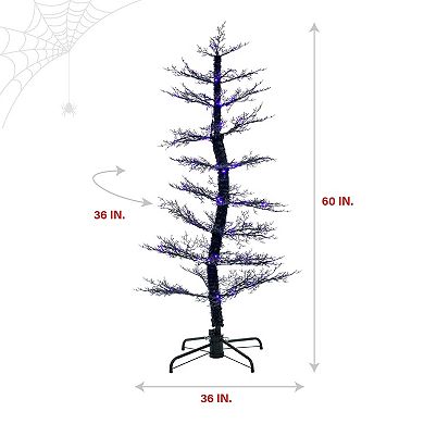 Haunted Hill 5-ft. Dancing Halloween Artificial Tree with Purple LED Lights & Sound