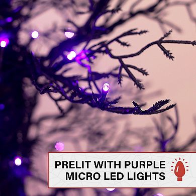 Haunted Hill 5-ft. Dancing Halloween Artificial Tree with Purple LED Lights & Sound