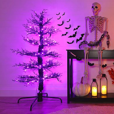 Haunted Hill 5-ft. Dancing Halloween Artificial Tree with Purple LED Lights & Sound