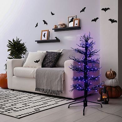 Haunted Hill 5-ft. Dancing Halloween Artificial Tree with Purple LED Lights & Sound