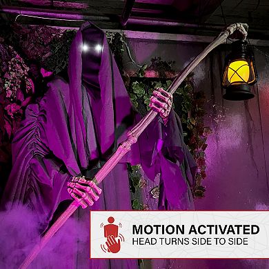 Haunted Hill 6-Foot Tall Motion-Activated Ghostly Guide Animatronic Halloween Floor Decor