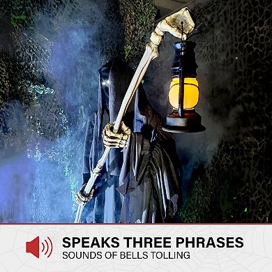 Haunted Hill 6-Foot Tall Motion-Activated Ghostly Guide Animatronic Halloween Floor Decor