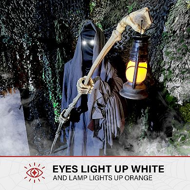 Haunted Hill 6-Foot Tall Motion-Activated Ghostly Guide Animatronic Halloween Floor Decor