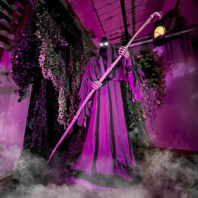 Haunted Hill 6-Foot Tall Motion-Activated Ghostly Guide Animatronic Halloween Floor Decor