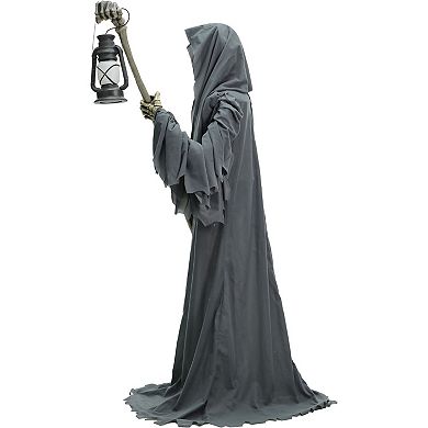 Haunted Hill 6-Foot Tall Motion-Activated Ghostly Guide Animatronic Halloween Floor Decor