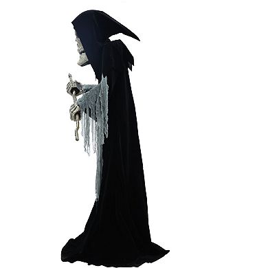 Haunted Hill 8.5-Foot Tall Motion-Activated Animatronic Reaper Halloween Floor Decor