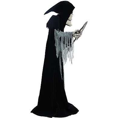 Haunted Hill 8.5-Foot Tall Motion-Activated Animatronic Reaper Halloween Floor Decor