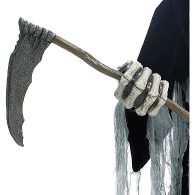 Haunted Hill 8.5-Foot Tall Motion-Activated Animatronic Reaper Halloween Floor Decor