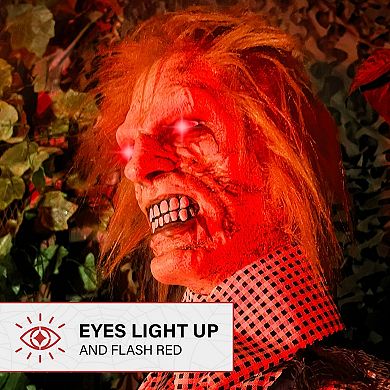 Haunted Hill Life Size Animatronic Evil Grave Digger with Shovel Halloween Decoration