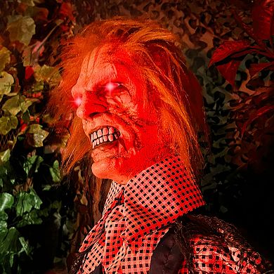 Haunted Hill Life Size Animatronic Evil Grave Digger with Shovel Halloween Decoration