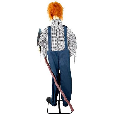 Haunted Hill Life Size Animatronic Evil Grave Digger with Shovel Halloween Decoration