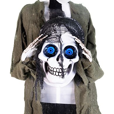 Haunted Hill 53-in. Ghostly Skeleton Holding Head Halloween Decoration