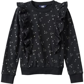 Girls 2-16 Lands' End Long Sleeve Cozy Ruffle Sweatshirt in Regular & Plus