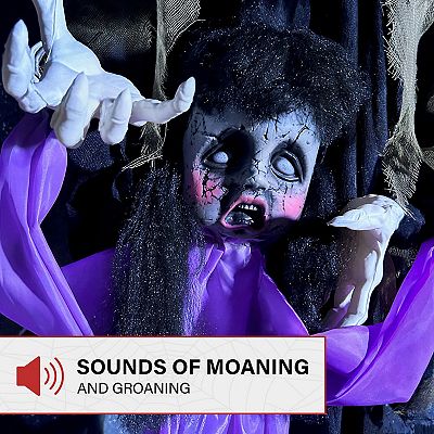 Haunted Hill Lifesize Animatronic Vampire Lady with Baby with