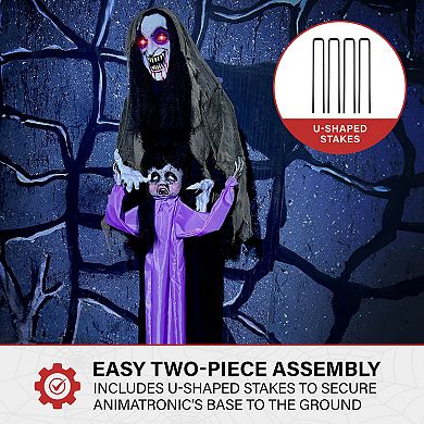 Haunted Hill Lifesize Animatronic Vampire Lady with Baby with Lights and Sound, Indoor/Covered Outdoor Halloween Decoration