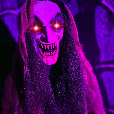 Haunted Hill Lifesize Animatronic Vampire Lady with Baby with Lights and Sound, Indoor/Covered Outdoor Halloween Decoration