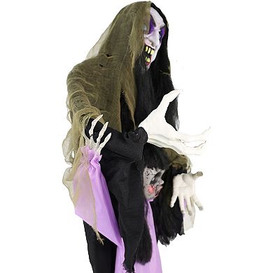 Haunted Hill Lifesize Animatronic Vampire Lady with Baby with Lights and Sound, Indoor/Covered Outdoor Halloween Decoration