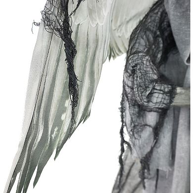 Haunted Hill Lifesize Animatronic Haunted Angel Statue with Lights and Sound, Indoor/Covered Outdoor Halloween Decoration
