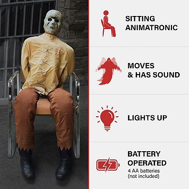 Haunted Hill Motion-Activated Thrashing Prisoner Halloween Animatronic Decoration by Tekky