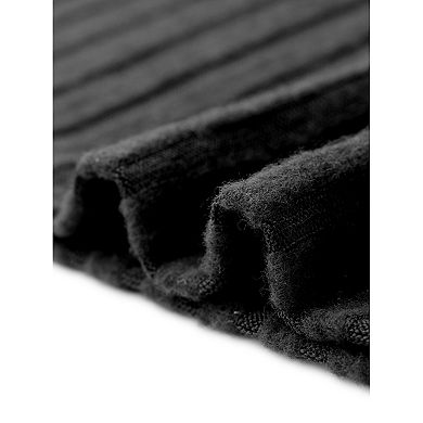 Plus Size Round Neck Long Sleeve Elegant Ribbed Midi Knit Sweater Dress