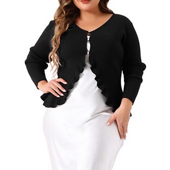 Plus Size Cardigans For Women Long Sleeve Knit Sweater Open Front Button Outerwear