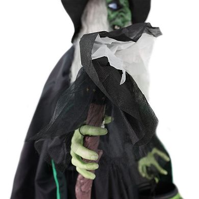 Haunted Hill Lifesize Witch Prop with Lights and Sound, Indoor/Covered Outdoor Halloween Decoration