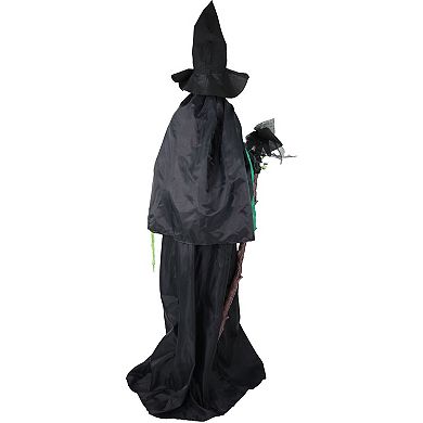 Haunted Hill Lifesize Witch Prop with Lights and Sound, Indoor/Covered Outdoor Halloween Decoration