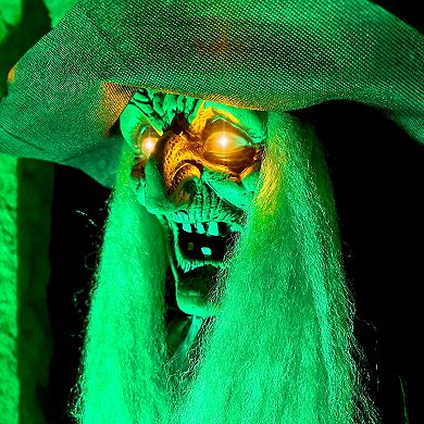 Haunted Hill Lifesize Witch Prop with Lights and Sound, Indoor/Covered Outdoor Halloween Decoration