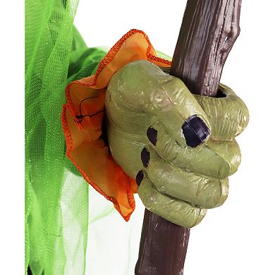 Haunted Hill 6-Ft. Tall Motion-Activated Cauldron Witch, Premium Talking Halloween Animatronic, Plug-In