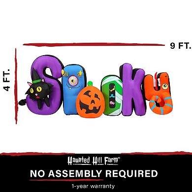 Haunted Hill 9-ft. Wide Prelit Inflatable Spooky Sign