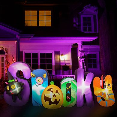 Haunted Hill 9-ft. Wide Prelit Inflatable Spooky Sign
