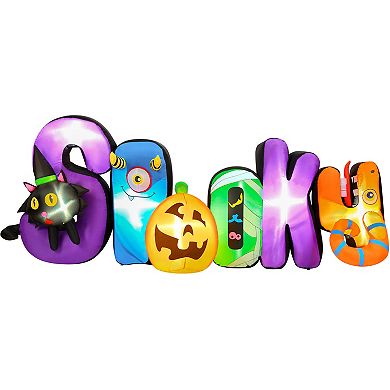 Haunted Hill 9-ft. Wide Prelit Inflatable Spooky Sign