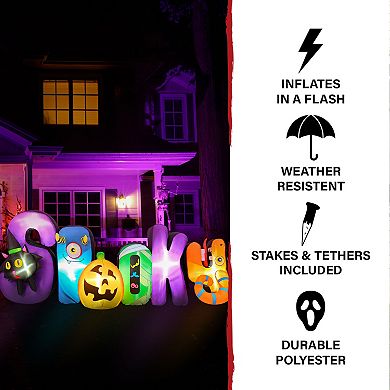 Haunted Hill 9-ft. Wide Prelit Inflatable Spooky Sign