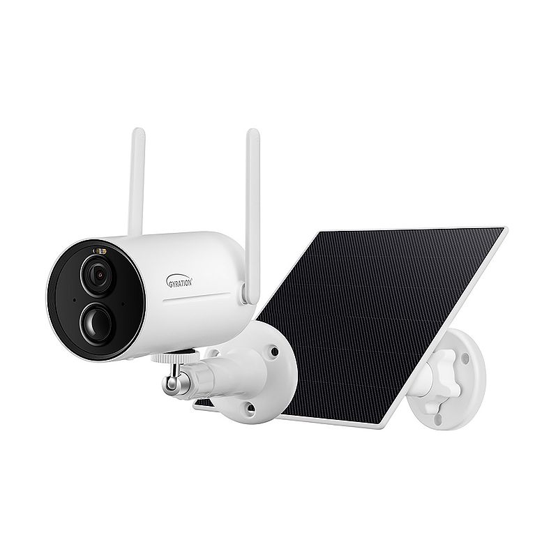 ADESSO Gyration Cyberview 3010 3MP Smart WiFi Security Camera with Solar Panel, White