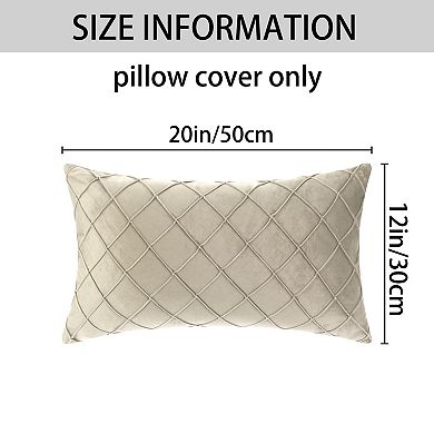 Solid Velvet Geometric Textured Decorative Pillow Covers Cushion Covers 12" X 20"