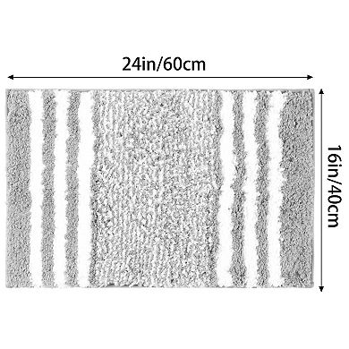 Bathroom Mat Extra Soft Absorbent Non Slip Microfiber Bath Rugs Floor Mat 16" X 24"