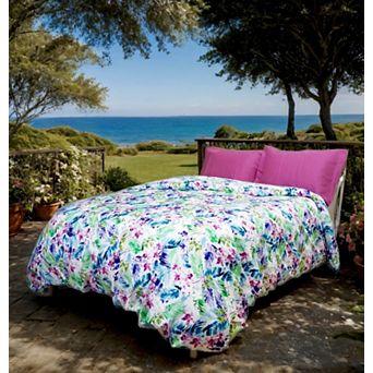 Etavonni Home Pastel Floral Print Cotton Duvet Cover Set with Shams