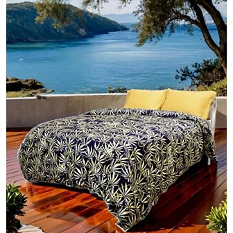 Etavonni Home Tropic Leaf Print Cotton Duvet Cover Set with Shams