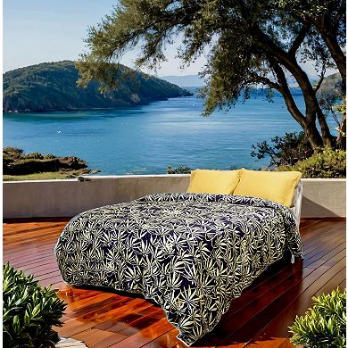 Etavonni Home Tropic Leaf Print Cotton Duvet Cover Set with Shams