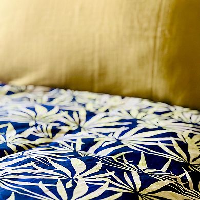 Etavonni Home Tropic Leaf Print Cotton Duvet Cover Set with Shams