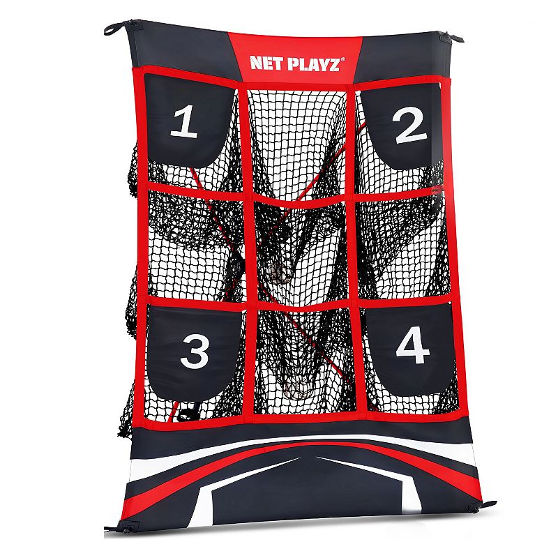 Net Playz Baseball Net 9 Strike Zone Pitching & Hitting Net Practice, Black